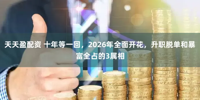 天天盈配资 十年等一回，2026年全面开花，升职脱单和暴富全占的3属相